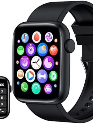 Smart Watch, 1.9" Full Touch Screen Smart Watch for Android & iOS Phones with Heart Rate & Blood Oxygen Monitor, 123 Sport Modes，Voice Assistant, Fitness Smart Watch for Women Men