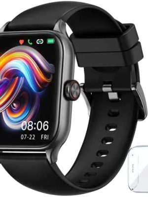 Smart Watch, Newest 1.85" TFT HD Display Smart Watch with Receive & Dial, Smart Watch for Android Phones with Pedometer, Fitness Tracker, Heart Rate, SMS Reminder, Android Smart Watch for Women Men